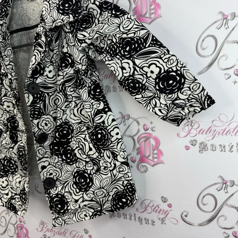 GAP Kids Black and White Floral flowers lightweight Jacket